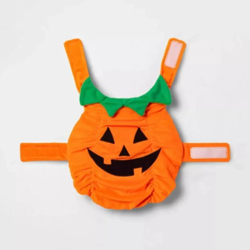 Plush Pumpkin Halloween Dog and Cat Costume - Boots & Barkley Size XL